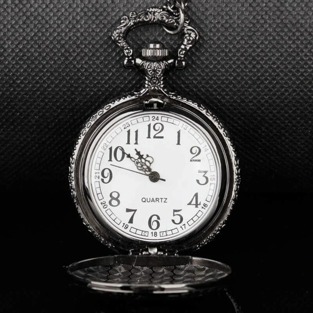Wolf Pocket Watch NEW Black Metal Wolves Wild Nature Outdoors Gift - Picture 2 of 4